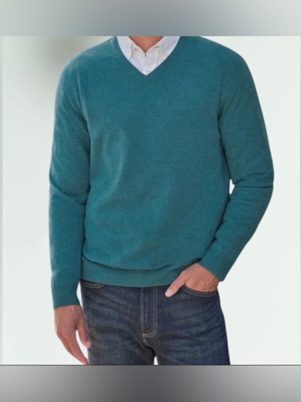 Banana Republic Luxury Silk Cashmere Lightweigt Knit V-Neck Sweater Size Large